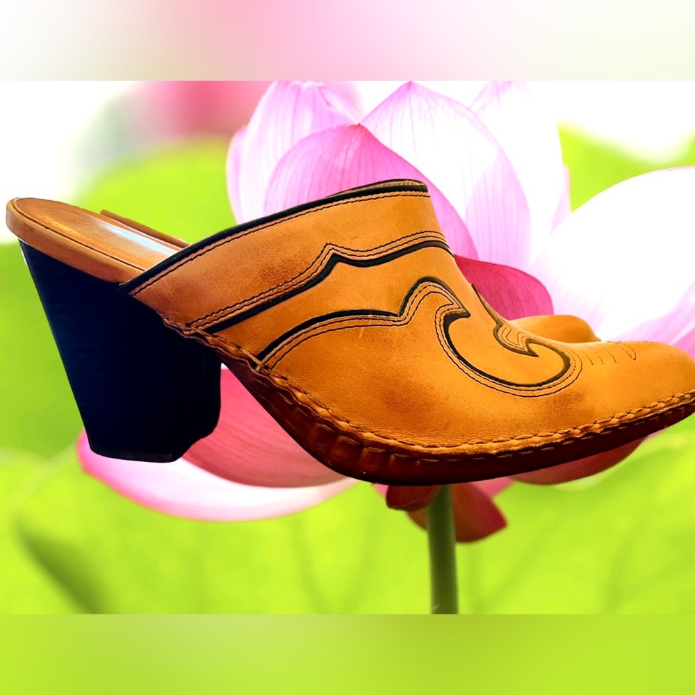 Frye Phoenix Western Slip On Mules Brown 9M